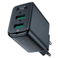 Зарядний пристрій Acefast A33 2xUSB QC18W black (AFA33B)