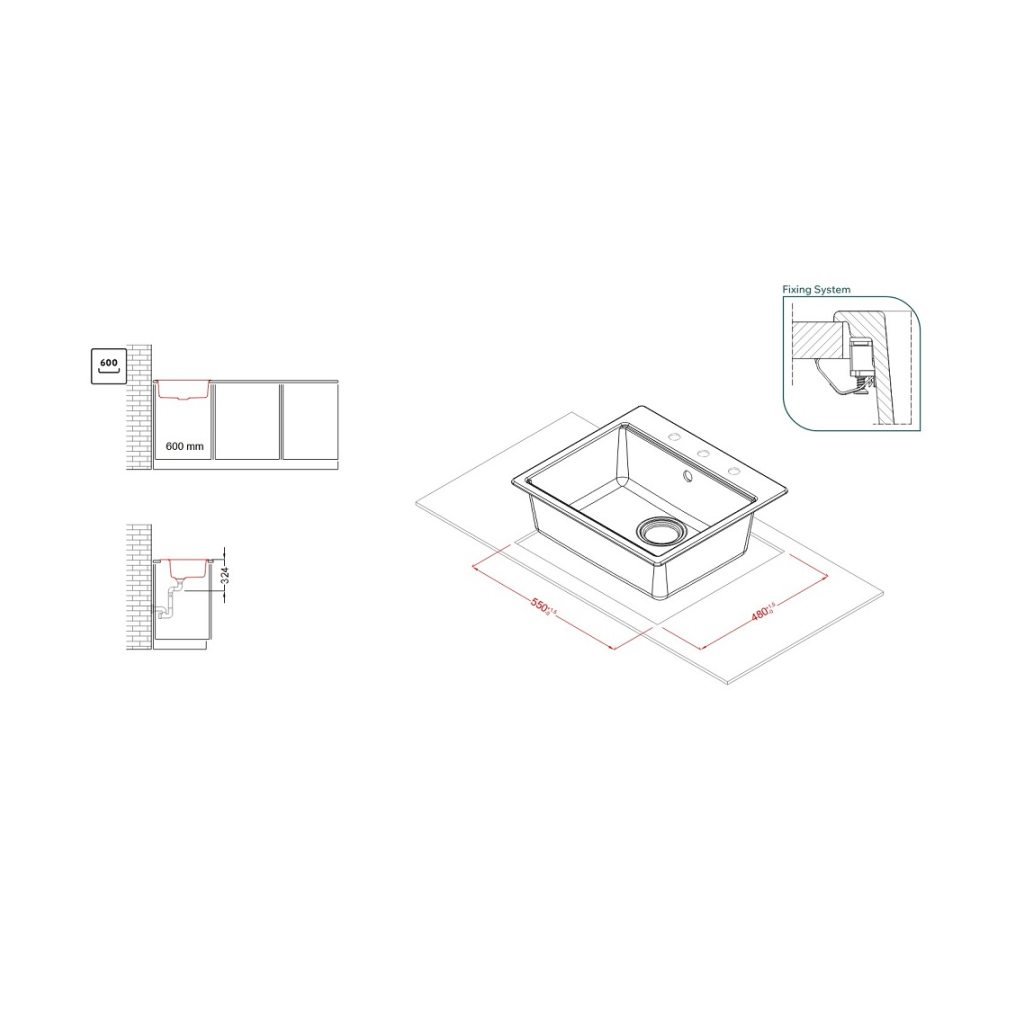 Мийка кухонна Elleci TIME 105 on top nero 40 Мийка кухонна Elleci TIME 105 on top nero 40