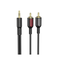 Кабель мультимедійний 3.5mm M to 2xRCA M 1.5m black BOROFONE (Borofone BL11)