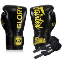 Fairtex BGVG1 Black 14oz Boxing Gloves (Bandages Included) (BGVG1_14oz_Black)