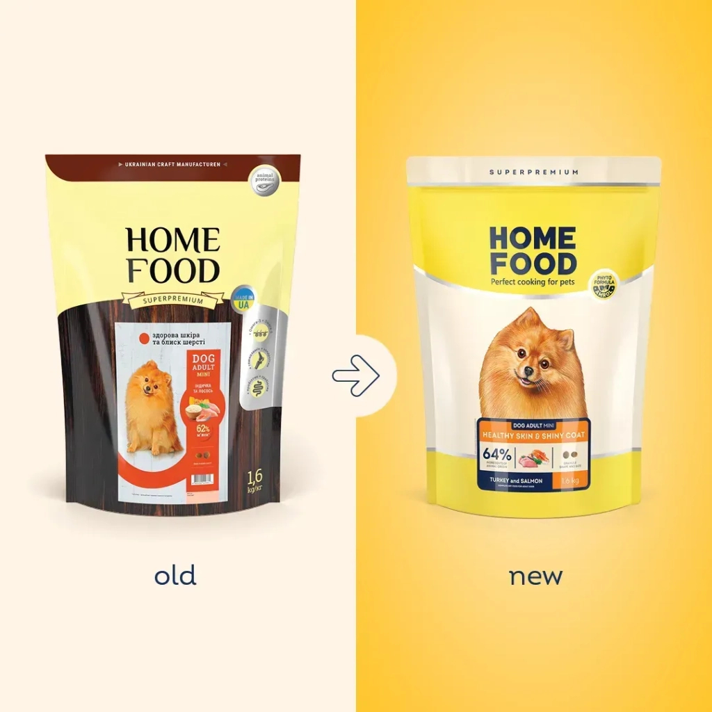 Сухий корм для собак Home Food ADULT MINI Healthy Skin And Shiny Coat з індичкою та лососем 700 г (4820235020354) Сухий корм для собак Home Food ADULT MINI Healthy Skin And Shiny Coat з індичкою та лососем 700 г (4820235020354)