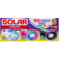 Capsules for washing Solar Household Multi Box White + Universal + Black 24 pcs. (4820269930391)