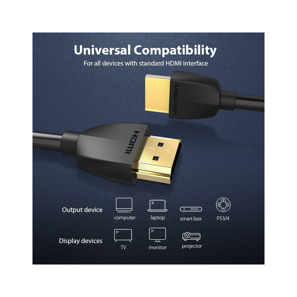 Кабель мультимедійний HDMI M to HDMI M 1.5m 4K60Hz black Vention (AAIBG) Кабель мультимедійний HDMI M to HDMI M 1.5m 4K60Hz black Vention (AAIBG)