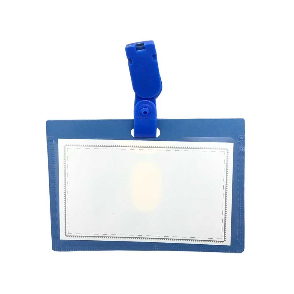 Бейдж H-Tone горизонтальний з пластиковим кліпом, синій, 100 шт (JJ41308) Бейдж H-Tone горизонтальний з пластиковим кліпом, синій, 100 шт (JJ41308)