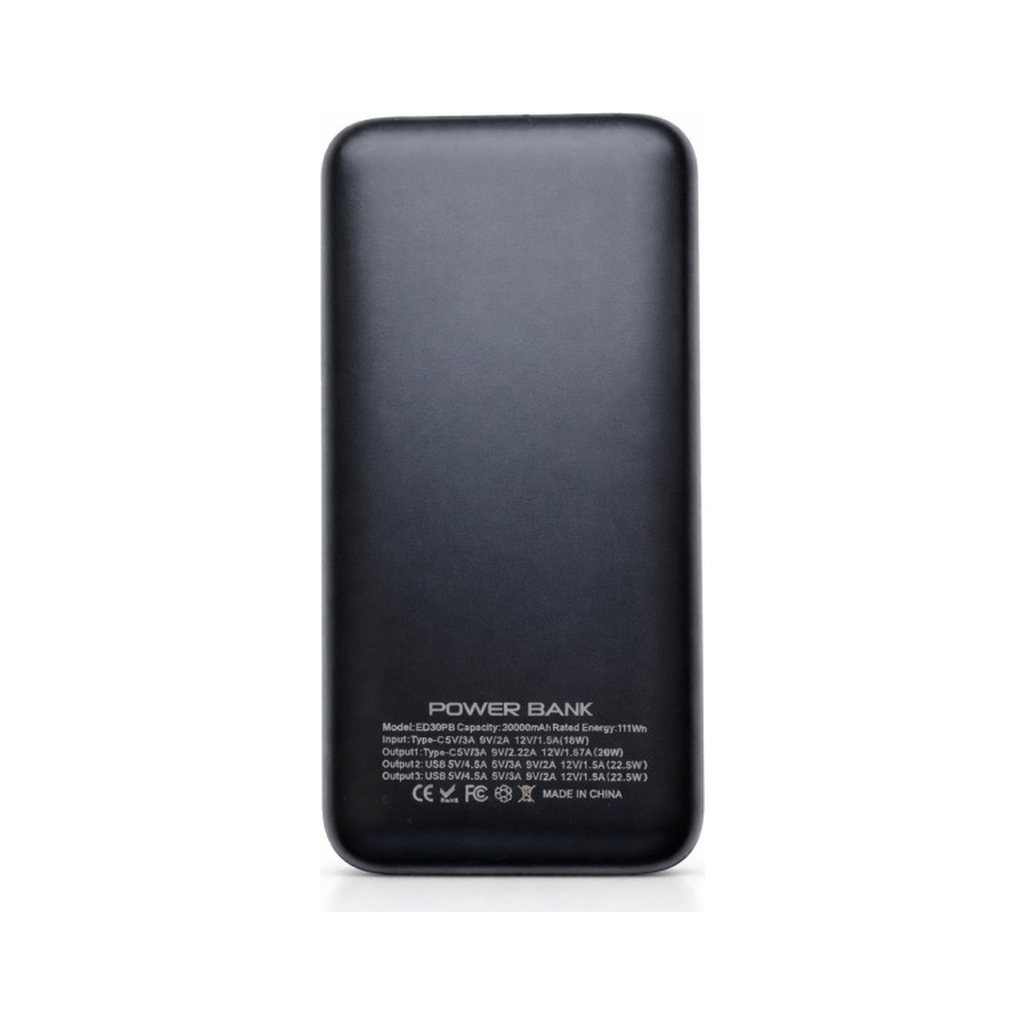 Повербанк Extradigital 30000mAh, 22.5W, black (ED30PB)