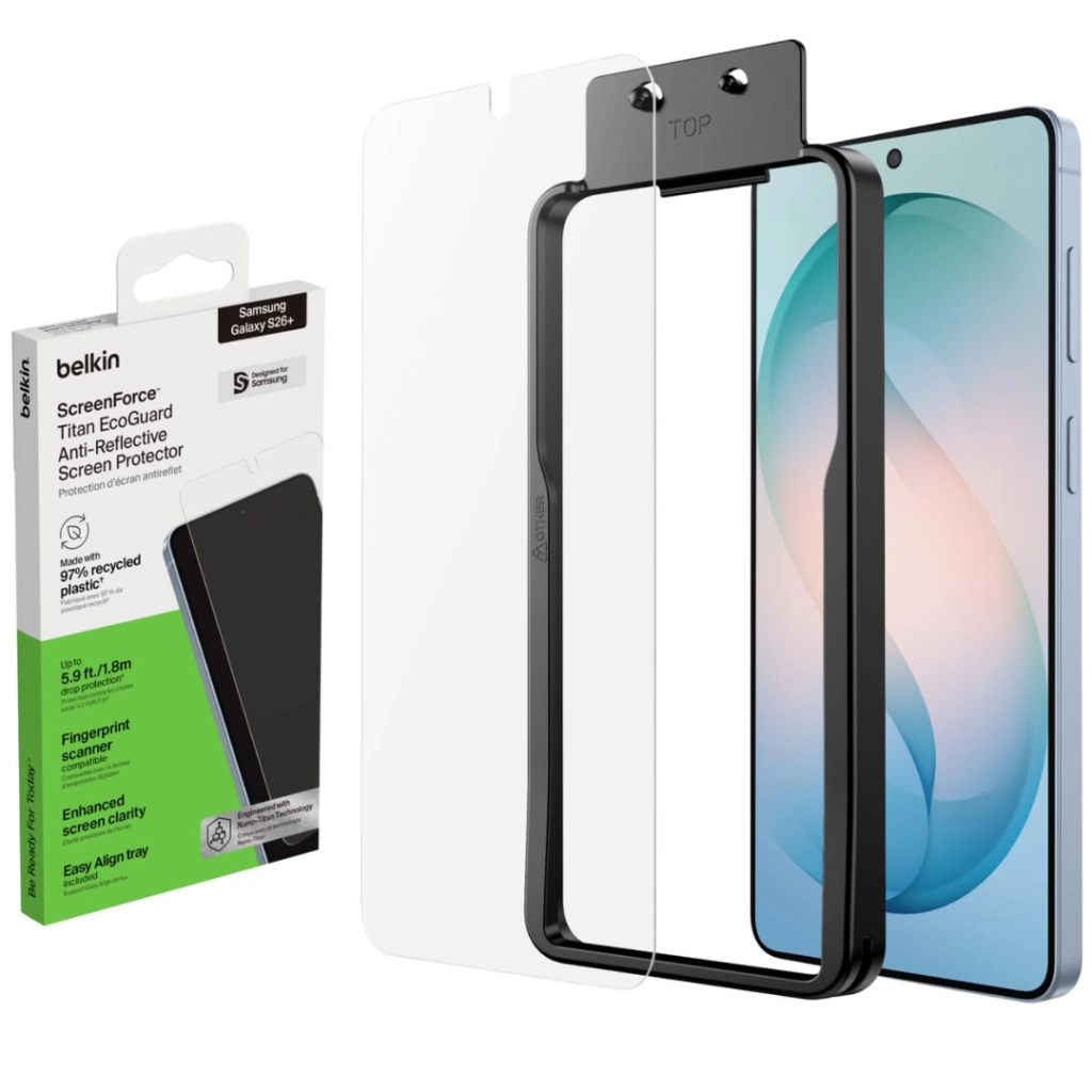 Скло захисне Belkin Titan EcoGuard Samsung Galaxy S26+ (OVB079HQ) Скло захисне Belkin Titan EcoGuard Samsung Galaxy S26+ (OVB079HQ)