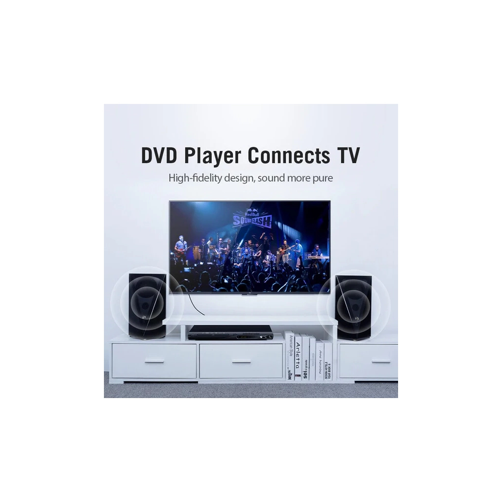 Кабель мультимедійний 1xRCA M to 1xRCA M 2.0m digital black Vention (VAB-R09-B200) Кабель мультимедійний 1xRCA M to 1xRCA M 2.0m digital black Vention (VAB-R09-B200)