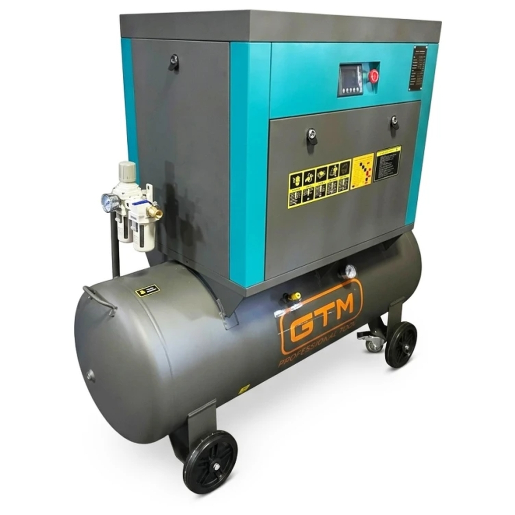 Компресор GTM гвинтовий, ресивер 200л, 680л/хв, 5.5kW, 8бар, 380V, інвертор, кожух (DLG5.5V WITH CLOSED CASE) Компресор GTM гвинтовий, ресивер 200л, 680л/хв, 5.5kW, 8бар, 380V, інвертор, кожух (DLG5.5V WITH CLOSED CASE)