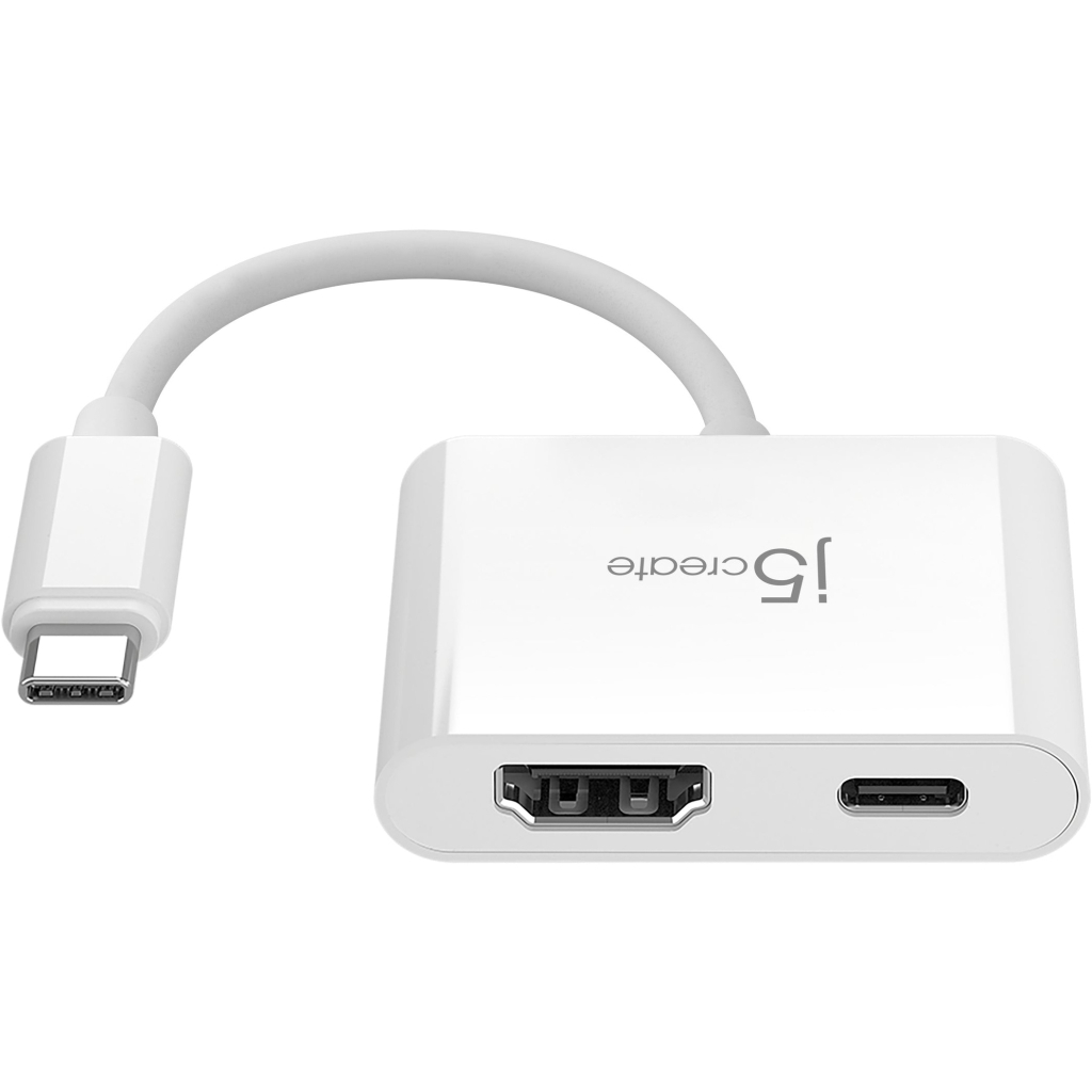 Перехідник USB-C M to HDMI F + USB-C F PD100W white J5create (JCA152-N)