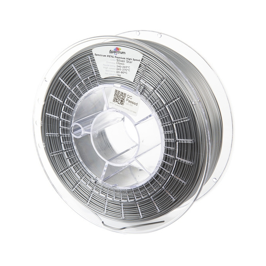Пластик для 3D-принтера Spectrum PETG Premium HS 1.75mm 1kg Silver, Star (81540)