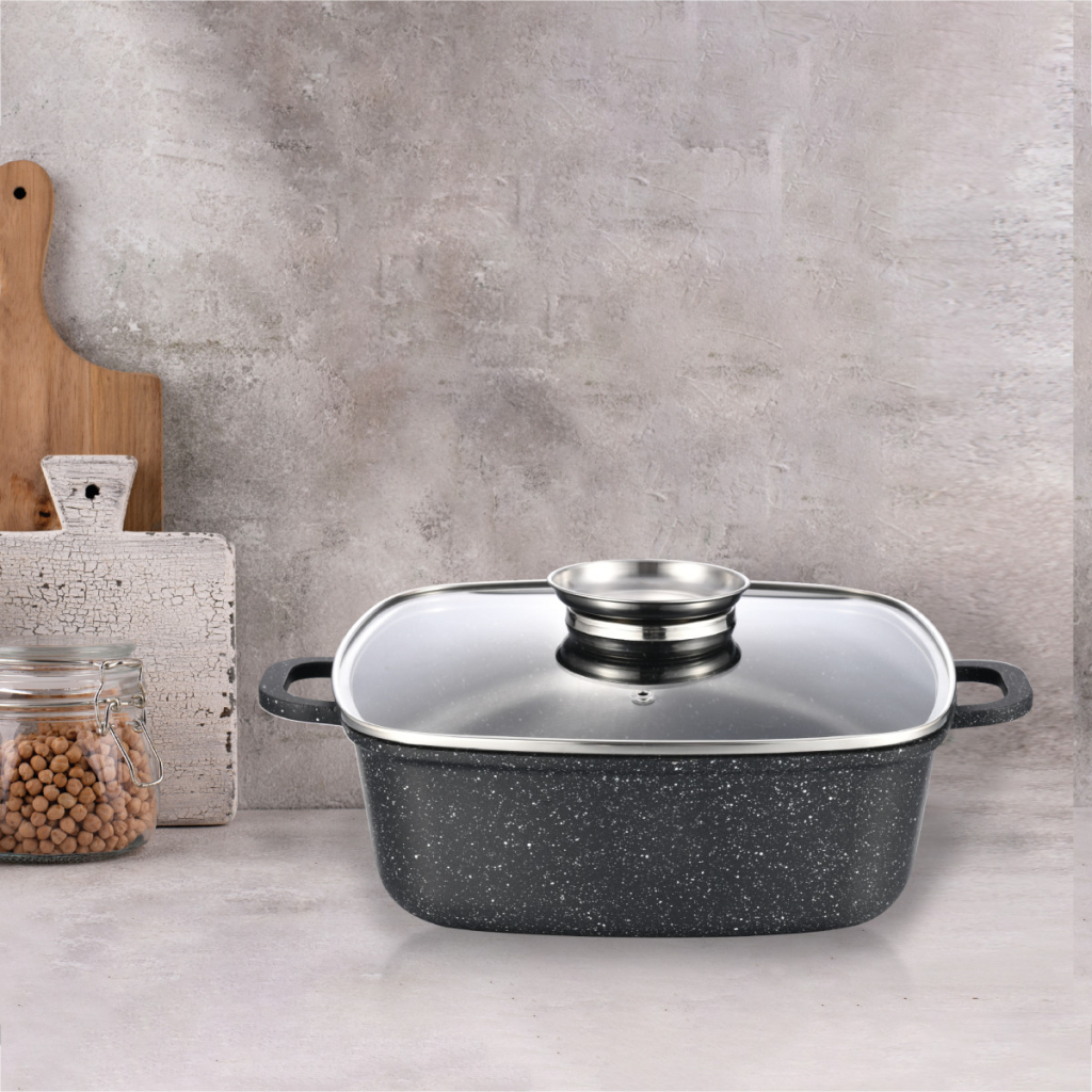 Каструля Gusto квадратна покриття Marble 2,8 л (GT-2504-20)