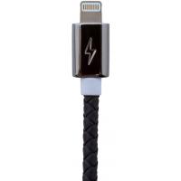 Дата кабель USB 2.0 AM to Lightning 1.0m B (кож. плетение) черный LogicPower (5126)