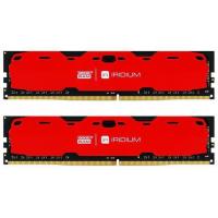 Модуль пам'яті для комп'ютера DDR4 16GB (2x8GB) 2400 MHz Iridium Red Goodram (IR-R2400D464L15S/16GDC)