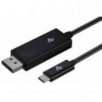 Кабель мультимедійний Type-C to DisplayPort (AM/AM), 1m, black 2E (2E-W1402)