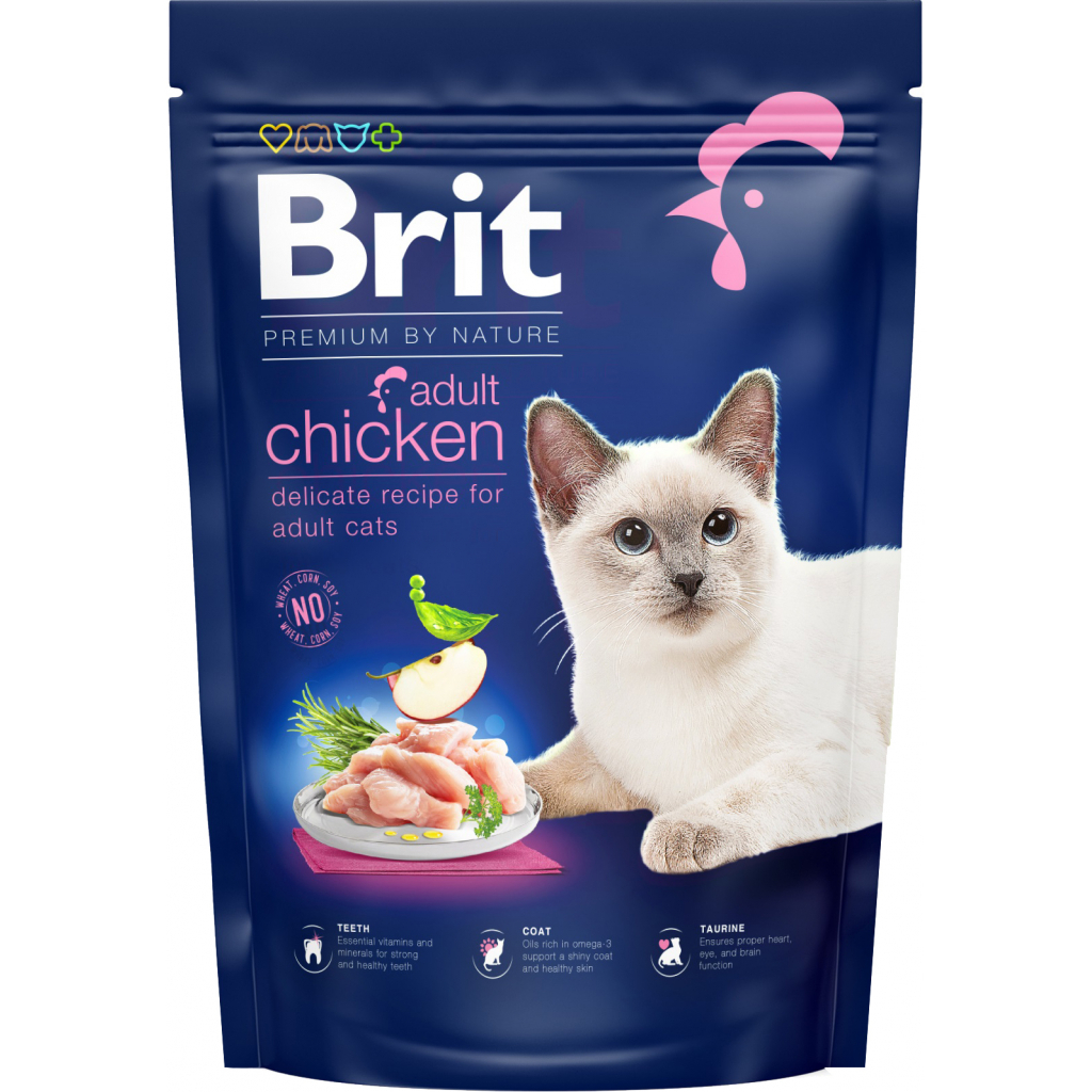 Сухий корм для кішок Brit Premium by Nature Cat Adult Chicken 800 г (8595602553044)