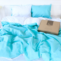 Bed linen MirSon Ranforce Elite White-Mint 200x220 (2200004679273)