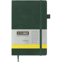 Notebook Buromax Primo 125x195 mm 96 sheets in a cell artificial leather cover Green (BM.291161-04)