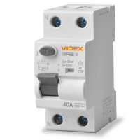 Differential relay (RCD) Videx RESIST AC 2p 30mA 10kA 40A (VF-RS10-DR2АС40)