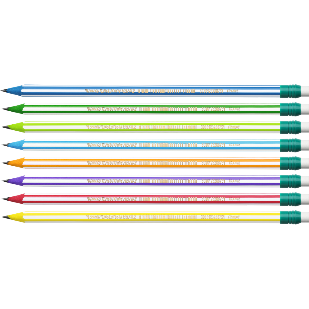 Олівець графітний Bic Evolution Stripes HB, з гумкою (bc8960342) Олівець графітний Bic Evolution Stripes HB, з гумкою (bc8960342)