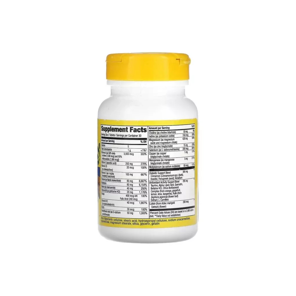 Мультивітамін Nature's Way Діабетичні мультивітаміни, Alive! Diabetic Multivitamin, 60 табл (NWY-12371)