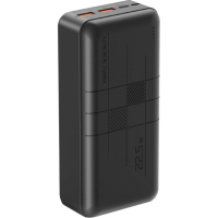 Батарея універсальна XO 30000mAh, PD/20W, QC3.0/22.5W, Input(Type-C,MicroUSB), Output(2*USB,Type-C), Black (XO-PR189B / 29189)