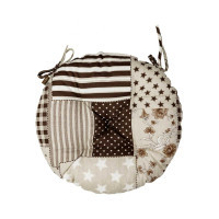 Chair cushion Provence Patchwork brown Mistress D-40 cm (4823093451230)