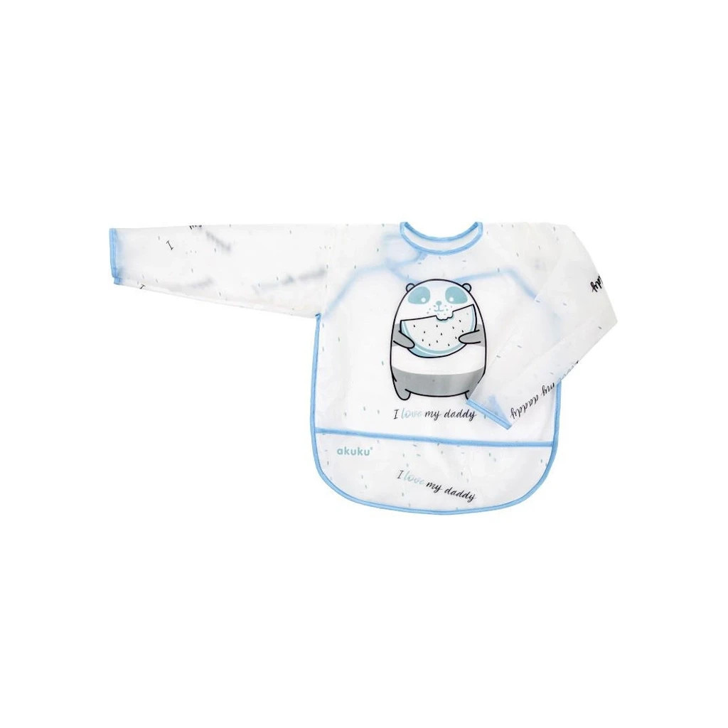 Нагрудничок Akuku з рукавами, Борсук (A0517) Нагрудничок Akuku з рукавами, Борсук (A0517)