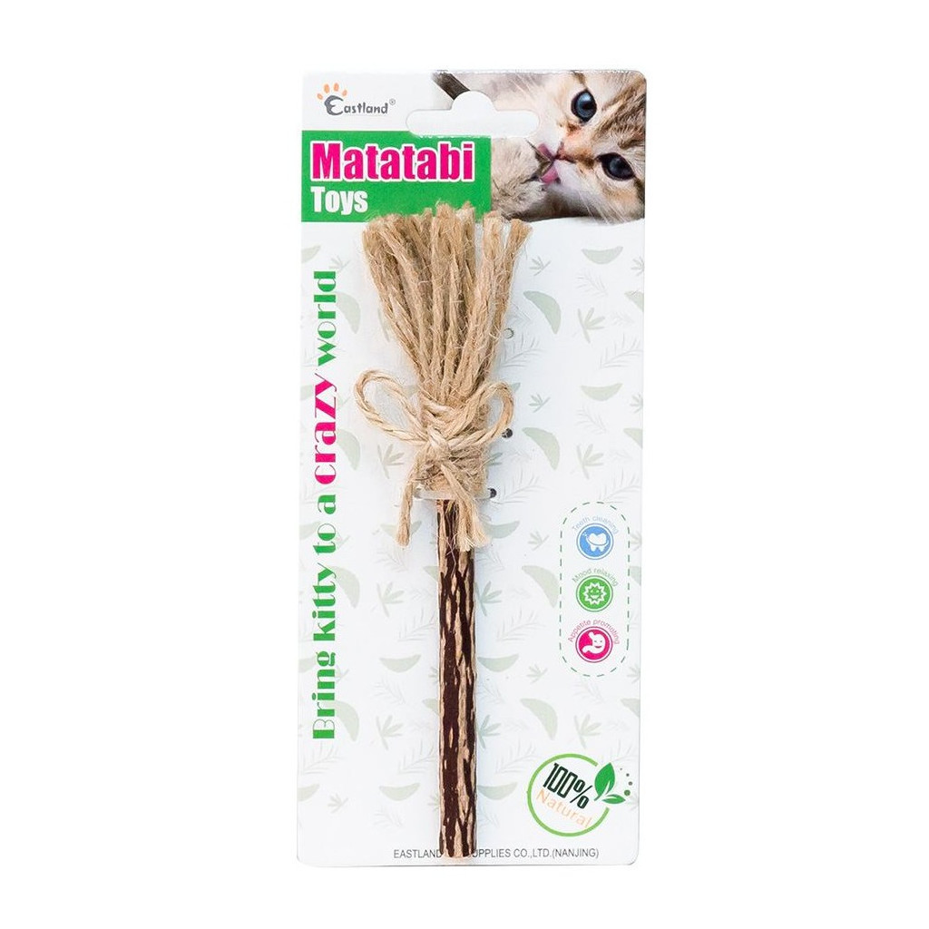 Іграшка для котів Eastland Мітла з мататабі 16 см (6970115703117)