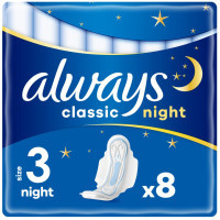Sanitary pads Always Classic Night Size 3 8 pcs. (4015400260837)