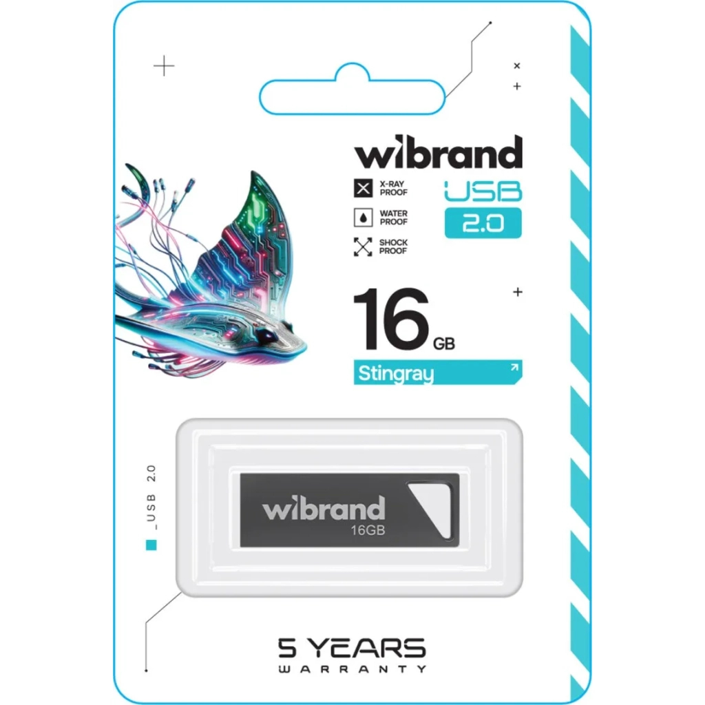 USB флеш накопичувач Wibrand 16GB Stingray Grey USB 2.0 (WI2.0/ST16U5G)