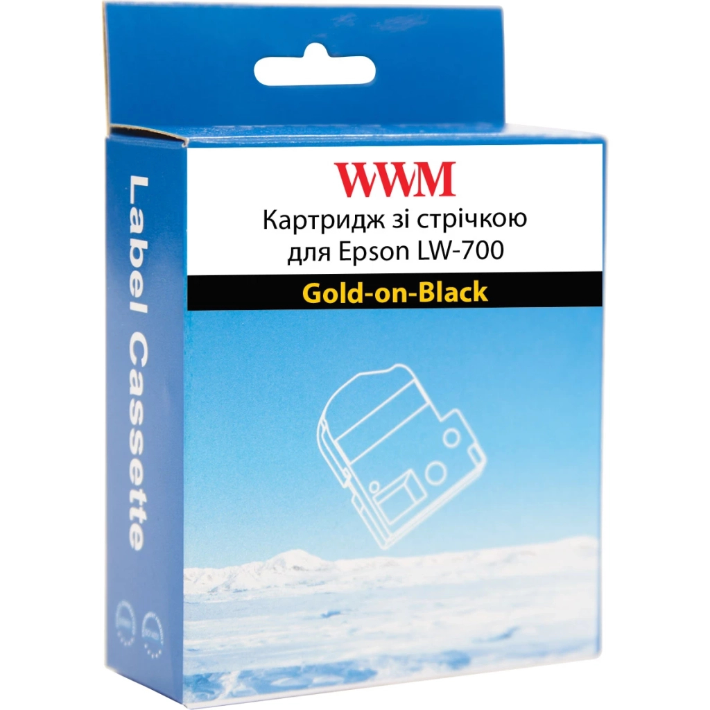 Стрічка для принтера етикеток WWM для Epson LW-700 24mm х 8m Gold-on-Black (WWM-SC24KZ)