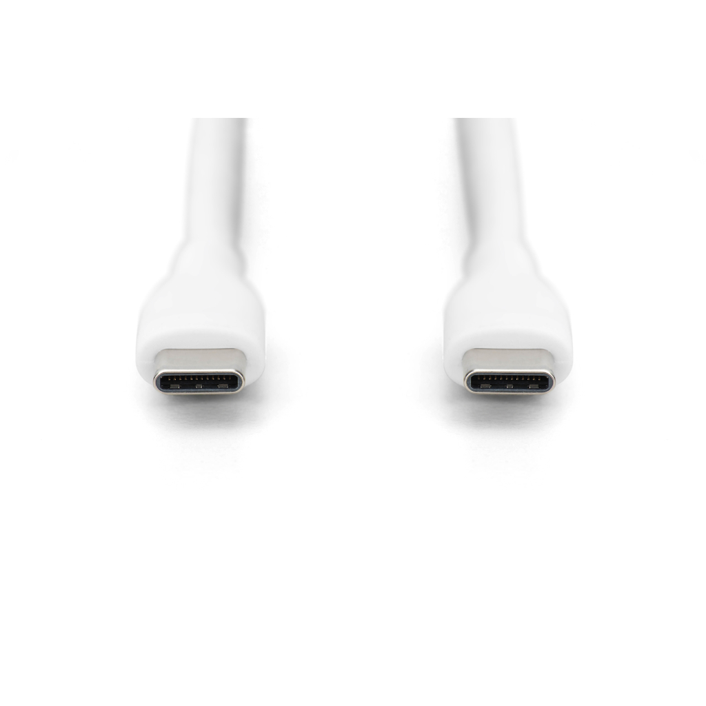 Дата кабель USB-C to USB-C 1.0m USB 2.0 60W silicone white Digitus (AK-300341-010-W)