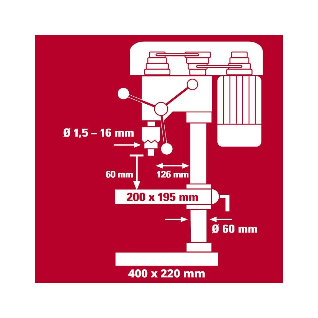 Свердлильний верстат Einhell TC-BD 630/1 630Вт, 250-2400об/хв (4520597)