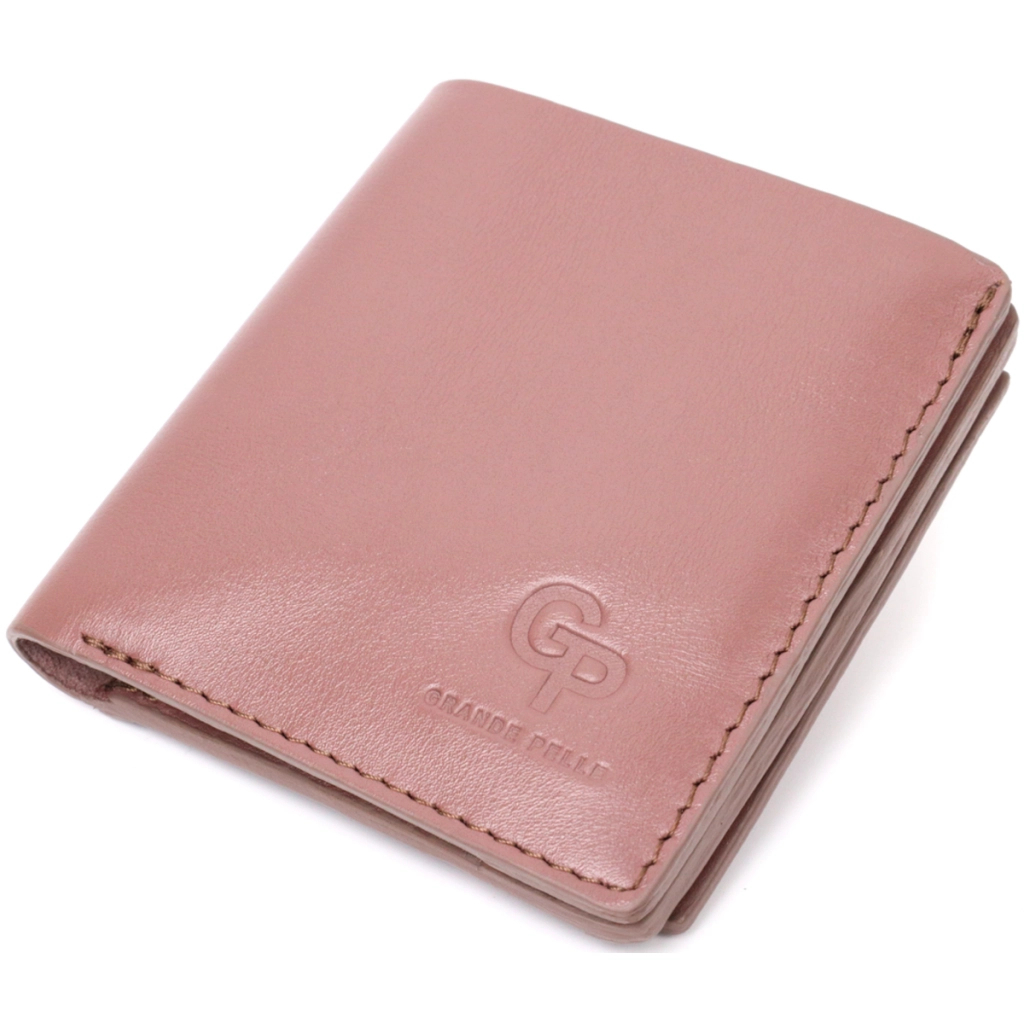 Портмоне Grande Pelle З натуральної шкіри Пудрове (16799)