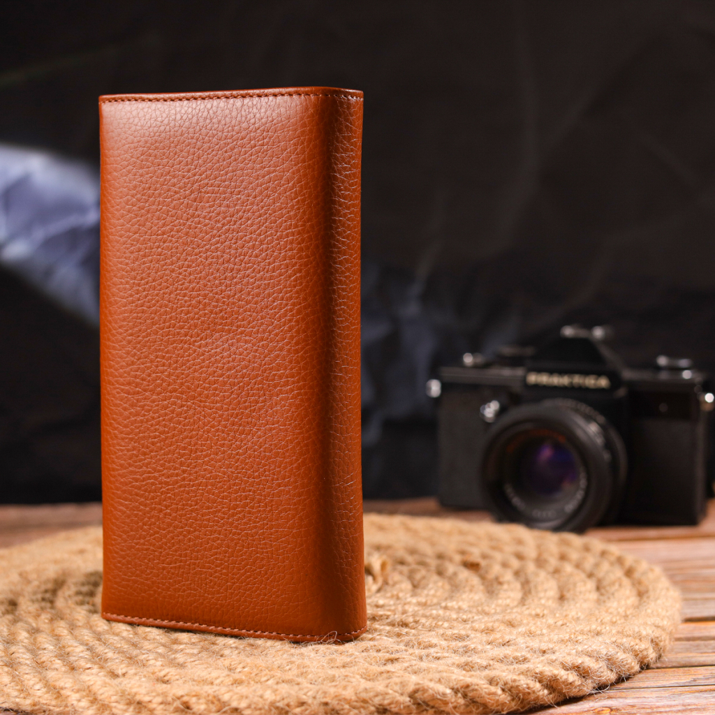 Портмоне Canpellini З натуральної шкіри Світло-коричневе (21524)