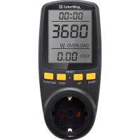 Ватметр ColorWay цифровий 16A/3680W, black (CW-VM16-02D)