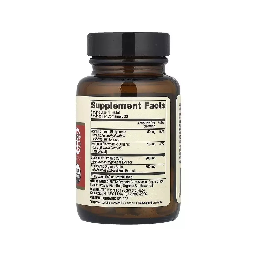 Мінерали Dr. Mercola Залізо з органічного каррі, Iron From Organic Curry, 30 таблеток (MCL-21346)