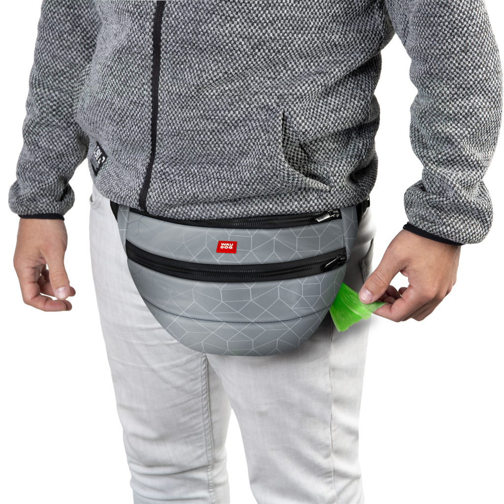 Поясна сумка-бананка для собак WAUDOG Family світловідбивна 33х17х10 см (5686)