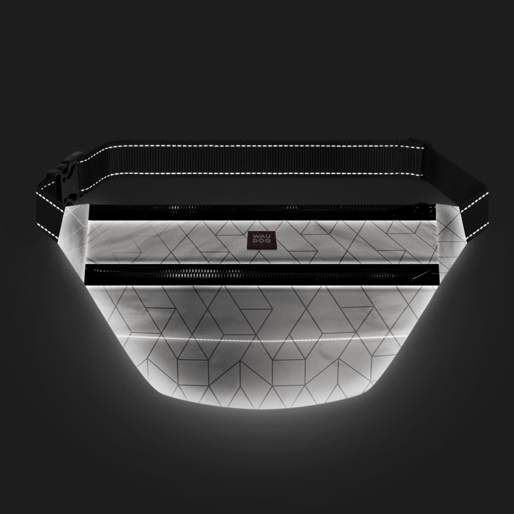 Поясна сумка-бананка для собак WAUDOG Family світловідбивна 33х17х10 см (5686)
