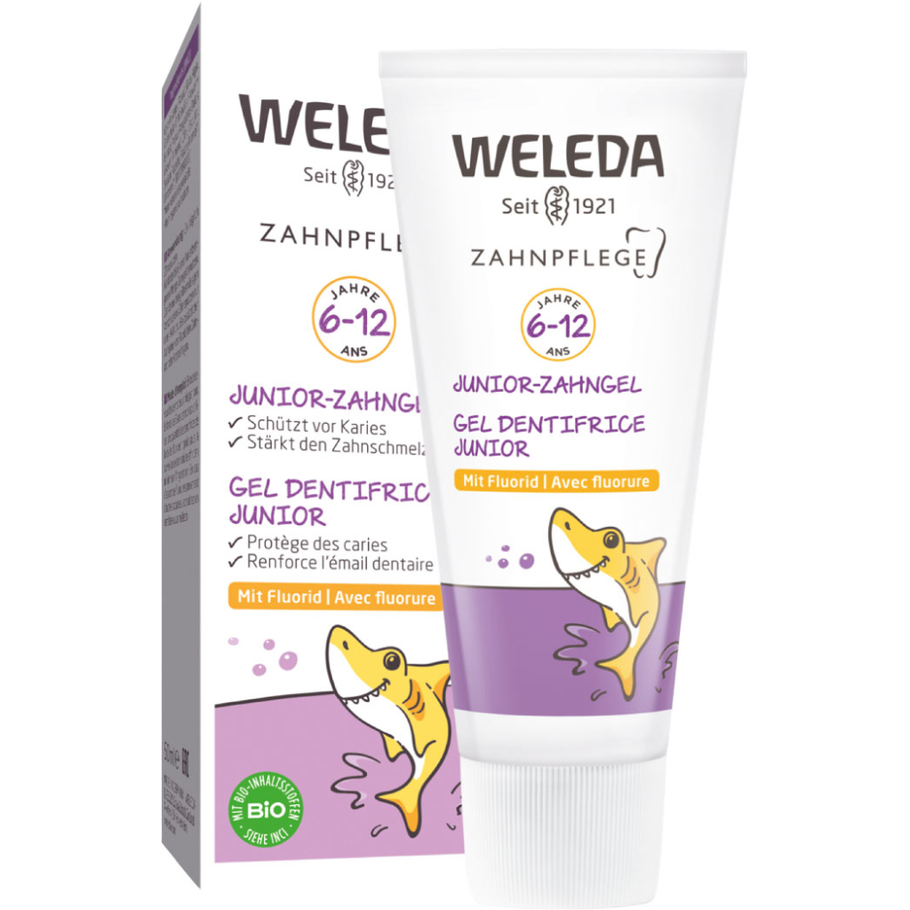 Дитяча зубна паста Weleda Junior 6-12 років, гель з фтором 50 мл (4001638588423)