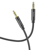 Кабель мультимедійний 3.5mm M to 3.5mm M 1.0m Black HOCO (6931474759863)