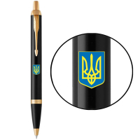 Ballpoint pen Parker IM 17 UKRAINE Black GT BP Coat of arms of Ukraine blue-yellow (22032_T0076u)
