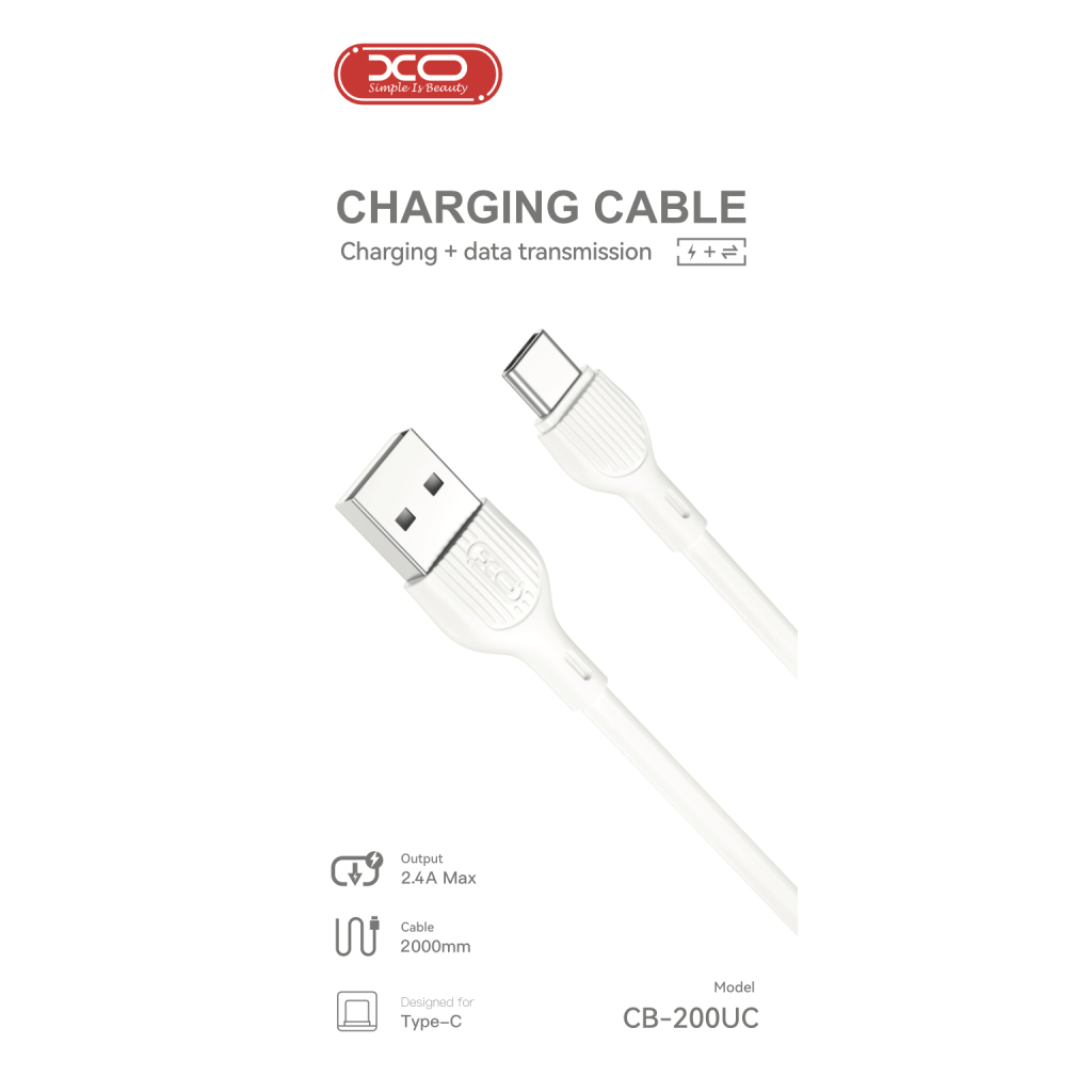 Дата кабель USB 2.0 AM to USB-C 2.0m 2.1A XO (CB-200UC) Дата кабель USB 2.0 AM to USB-C 2.0m 2.1A XO (CB-200UC)