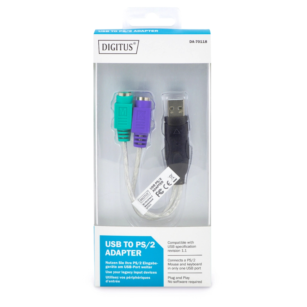 Перехідник USB AM to PS/2 Digitus (DA-70118) Перехідник USB AM to PS/2 Digitus (DA-70118)