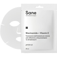 Маска для обличчя Sane Тканинна освітлювальна З ніацинамідом та вітаміном Е 25 мл (4820266831561)