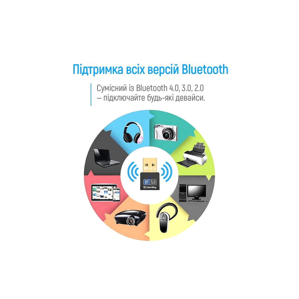 Bluetooth-адаптер ColorWay Bluetooth BT 5.0 (CW-AD-BT50)