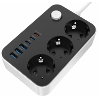 ColorWay power supply filter CW-CHE36PDB, 3 sockets/ 3USB + 3TYPE-C 2M (CW-CHE36PDB)
