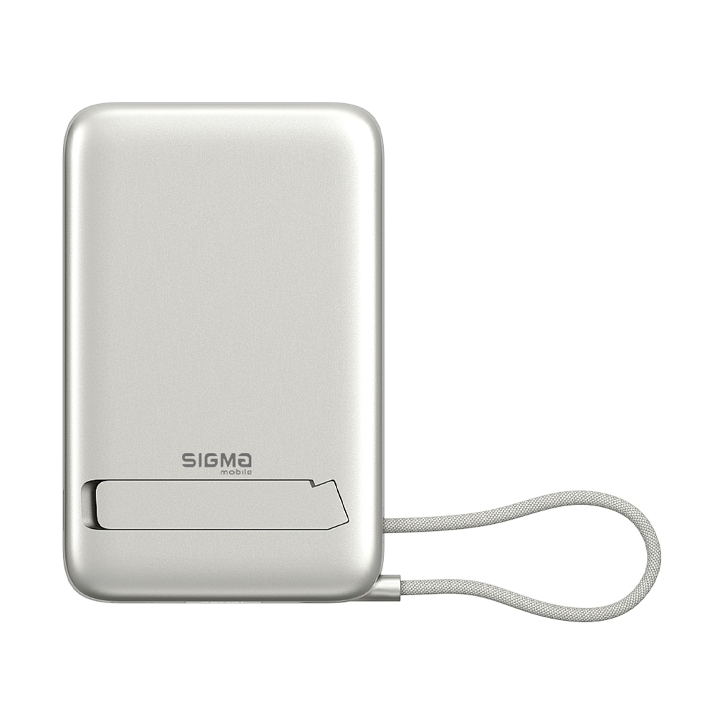 Батарея універсальна Sigma X-power SI10A8QL-MAG silver 10000mAh, Magnetic wireless 15W, charge iWatch, PD+QC, 22,5W max (4827798161012)