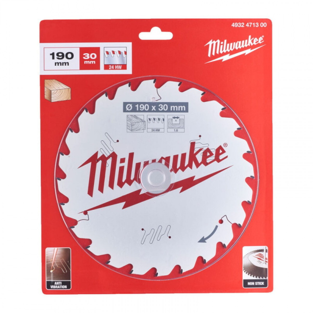 Диск пильний Milwaukee PFTE THIN KERF, 190х30х1,6мм, 16 зуб. (4932471300)