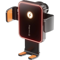 Універсальний автотримач ColorWay Ultra-mini. автозажим, Wireless Charger 15W Black (CW-CHAW069Q-BK)